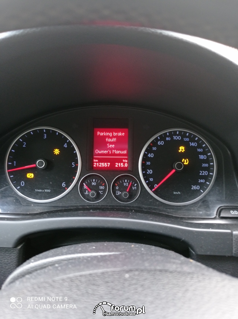 VW Tiguan mrugające kontrolki