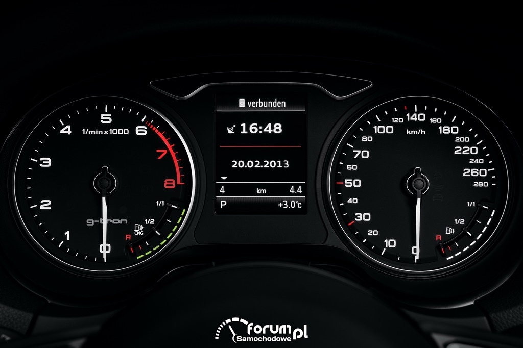 Audi A3 Sportback g-tron, CNG, zegary, licznik