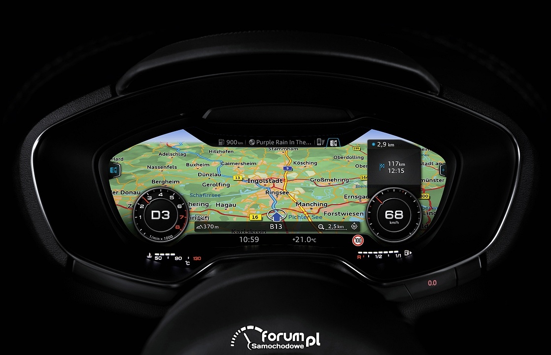 Audi virtual cockpit, licznik z nawigacją