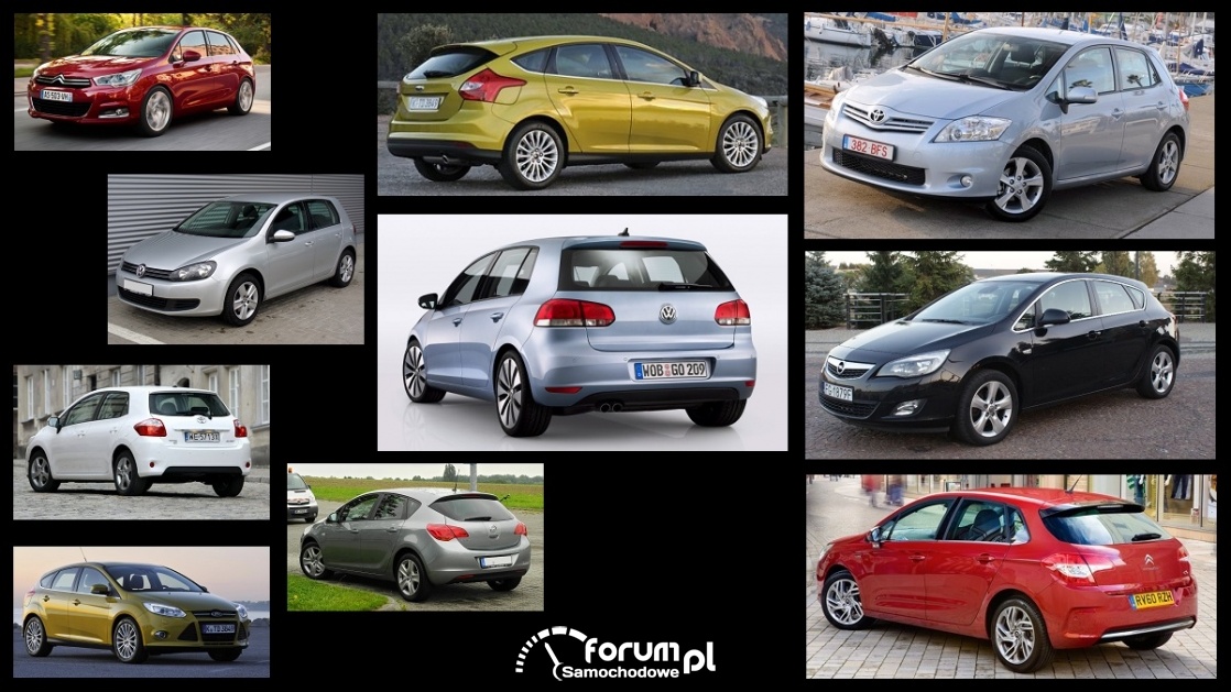 Porównanie: Citroen C4 Ii, Ford Focus Mk3, Opel Astra J, Toyota Auris I, Vw Golf Vi Zdjęcie : Galeria Samochodów
