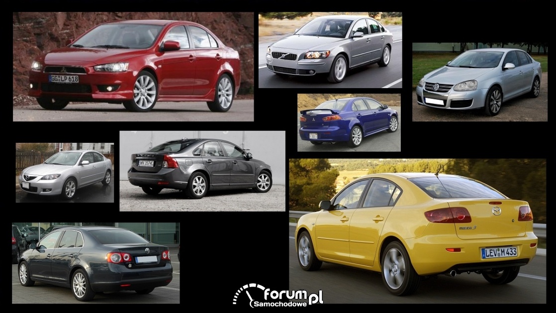 Porównanie: Mazda 3 I, Mitsubishi Lancer VIII, VW Jetta A5, Volvo S40 II