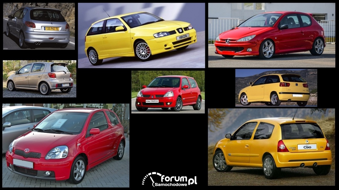 Porównanie: Peugeot 206 RC, Renault Clio II Sport, Seat Ibiza II Cupra, Toyota Yaris I TS