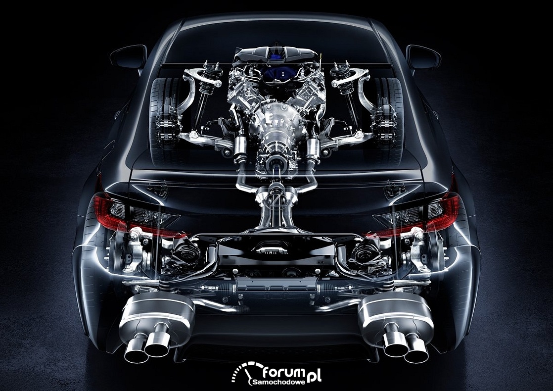 Lexus RC F V8 477KM, podwójne wydechy