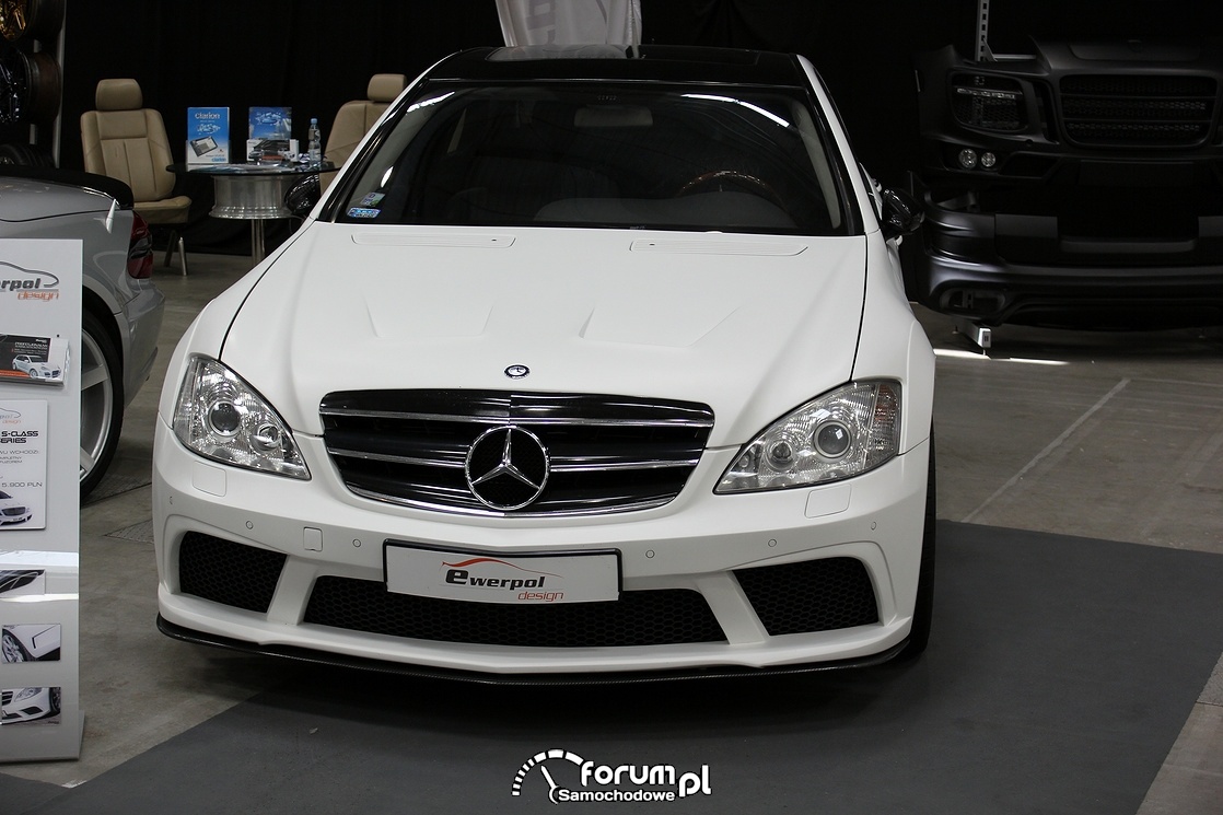 Mercedes S klasa, biały mat, przód