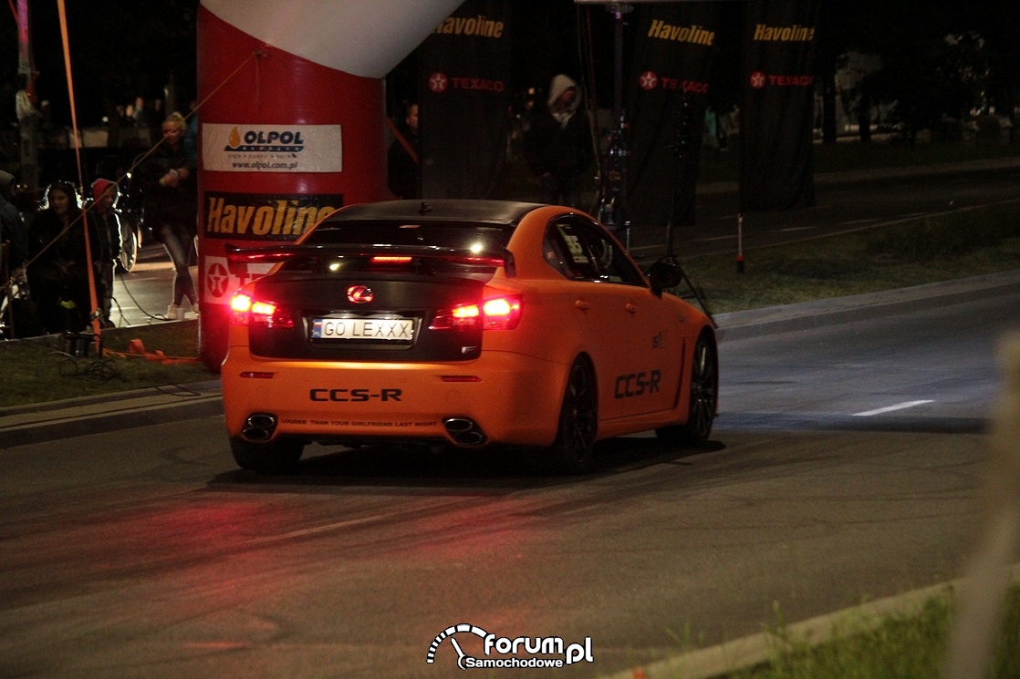 Lexus ISF CCSR, tył zdjęcie Night Power 2016 Olsztyn