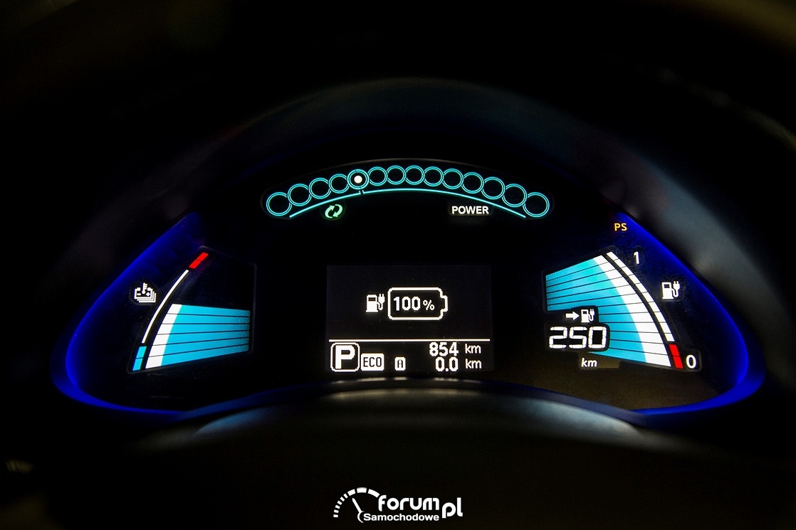 Nissan Leaf 30 kWh, licznik, samochód elektryczny