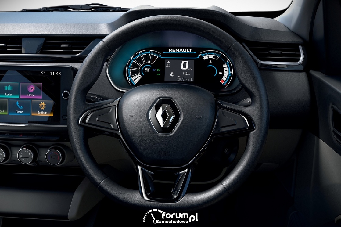 Renault Triber, licznik, kierownica