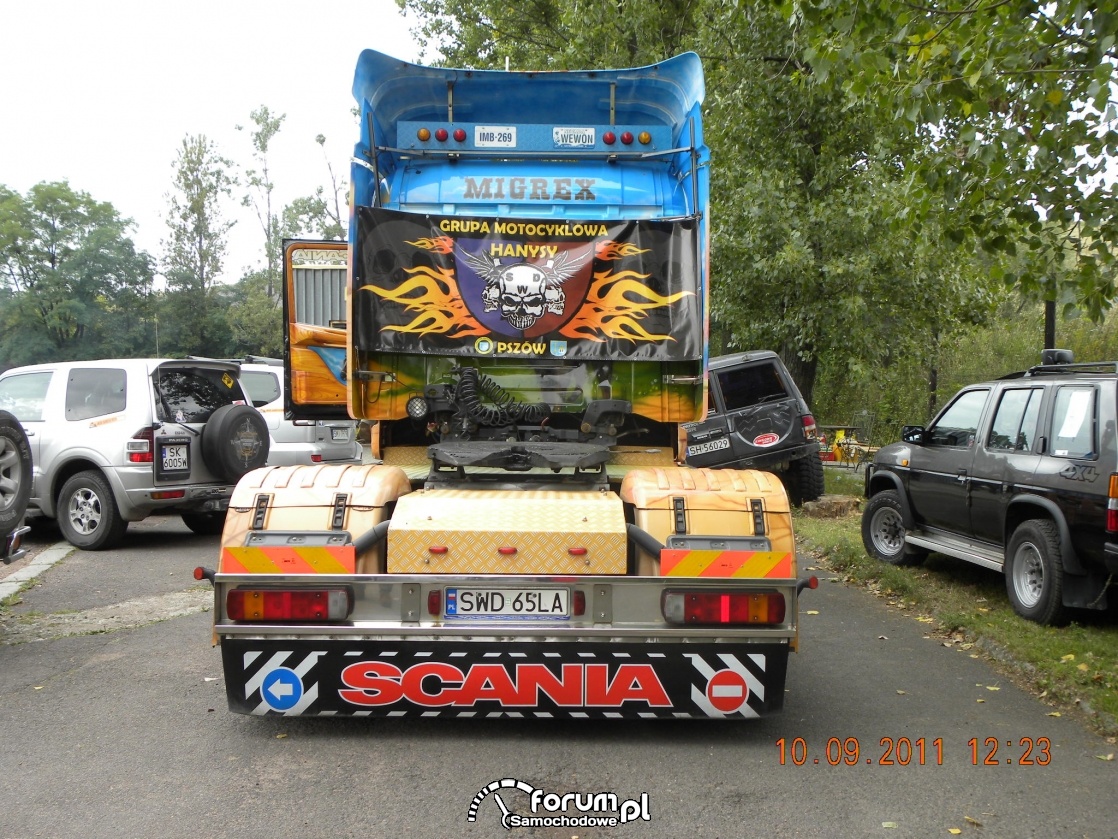 Scania seria T, widok z tyłu na siodło