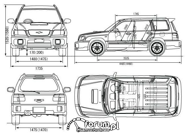 Subaru Forester I wymiary zdjęcie Galeria Subaru