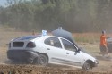 Renault Megane z otwartą maską w wyścigu, Wrak Race