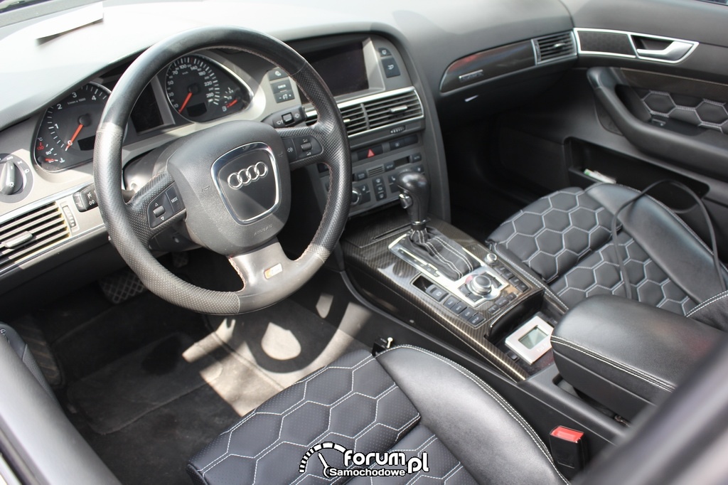Audi A6, wnętrze, skóra