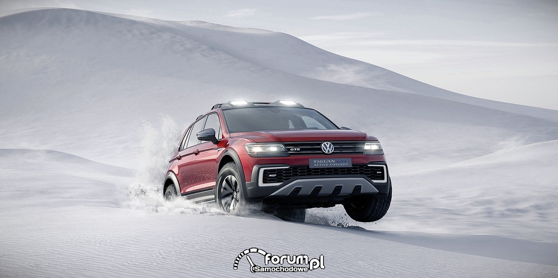 Volkswagen Tiguan GTE Active Concept na śniegu